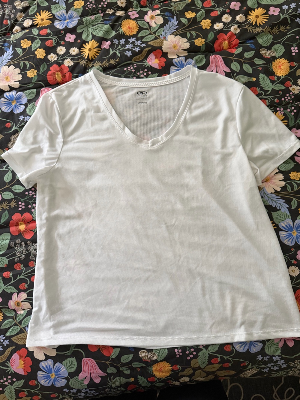 Athletic Works White Performance Tee with Black Logo